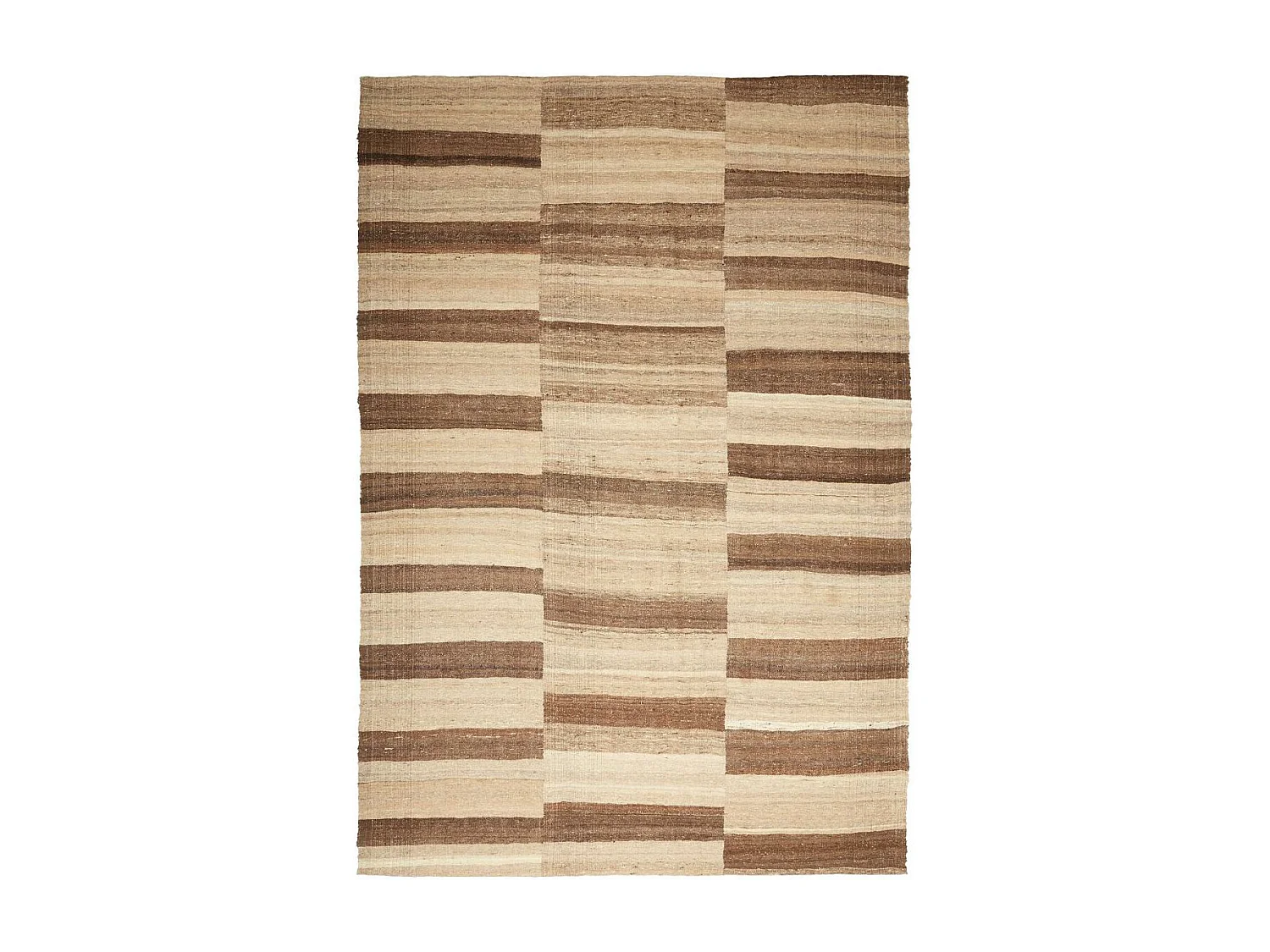 Authentique tapis d'Orient 200x300 kilim fait main en laine marron et beige ANTIK 1
