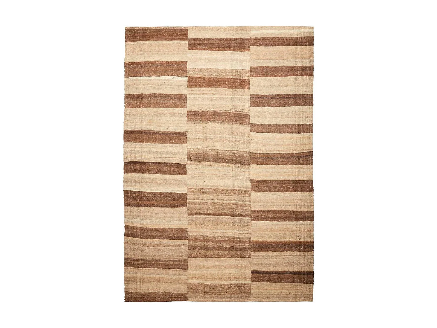 Authentique tapis d'Orient 200x300 kilim fait main en laine marron et beige ANTIK 1