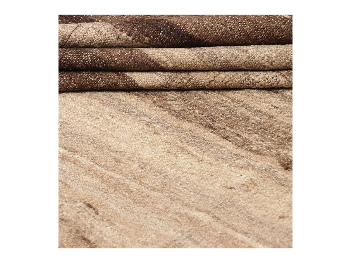 Authentique tapis d'Orient 200x300 kilim fait main en laine marron et beige ANTIK 1