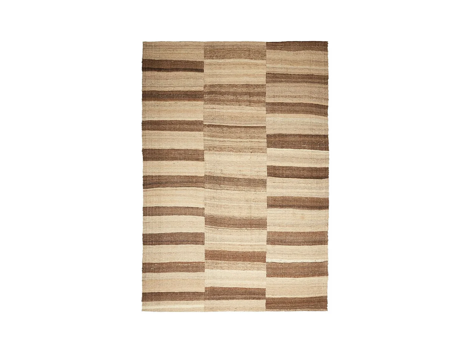 Authentique tapis d'Orient 200x300 kilim fait main en laine marron et beige ANTIK 1