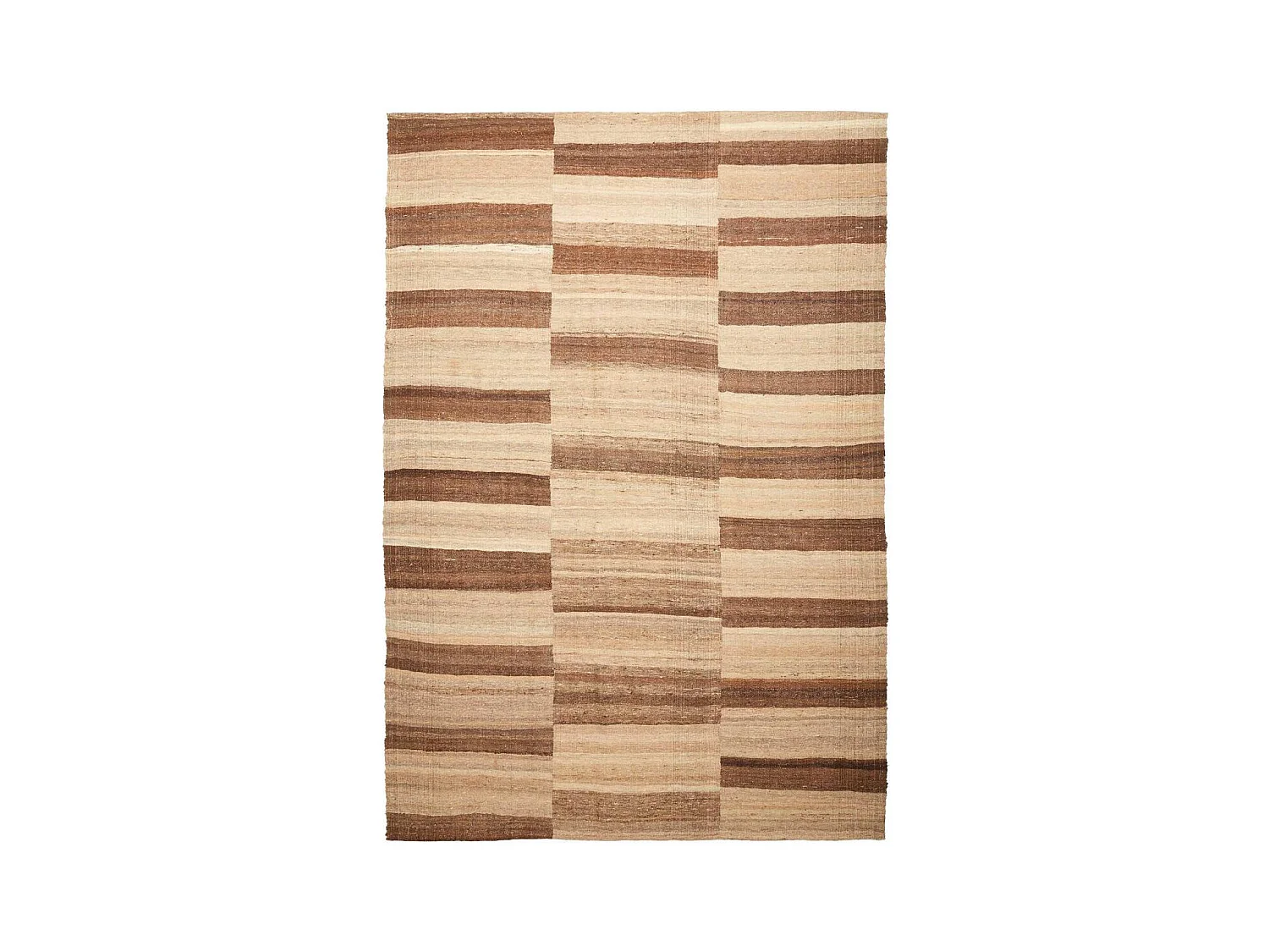 Authentique tapis d'Orient 200x300 kilim fait main en laine marron et beige ANTIK 1