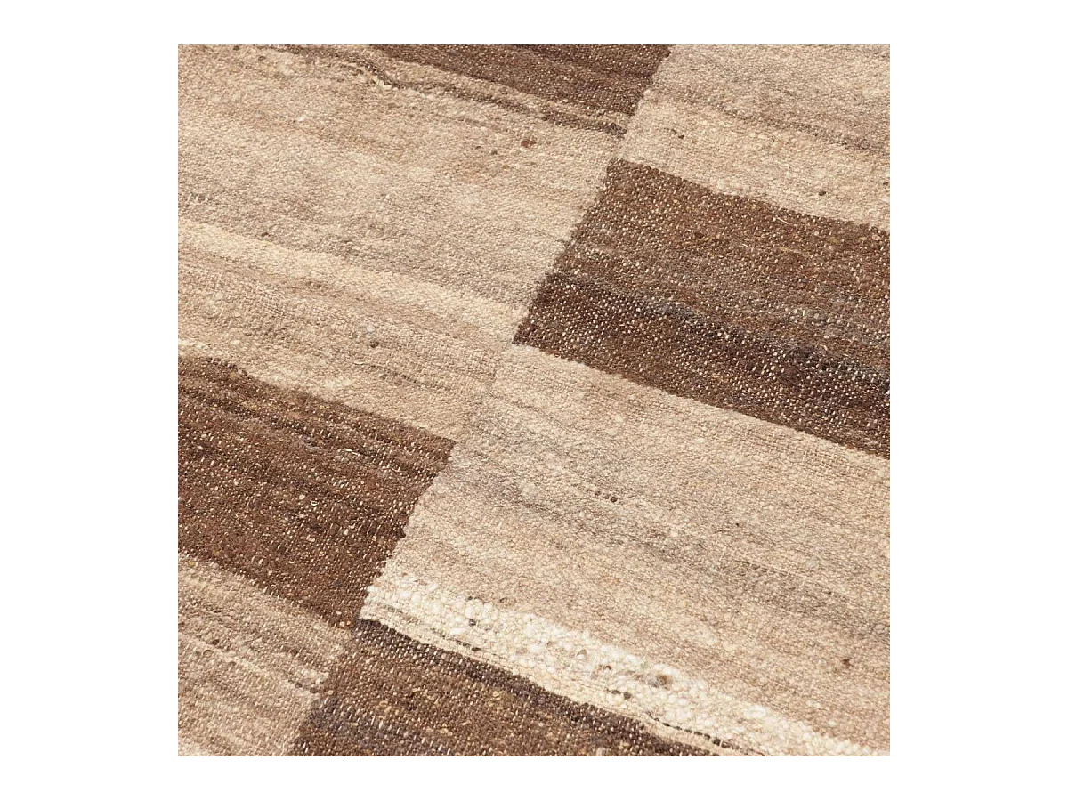 Authentique tapis d'Orient 200x300 kilim fait main en laine marron et beige ANTIK 1