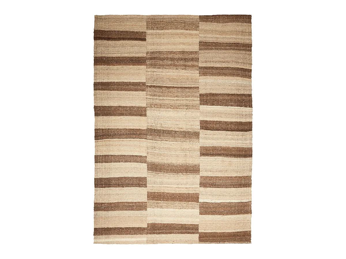Authentique tapis d'Orient 200x300 kilim fait main en laine marron et beige ANTIK 1