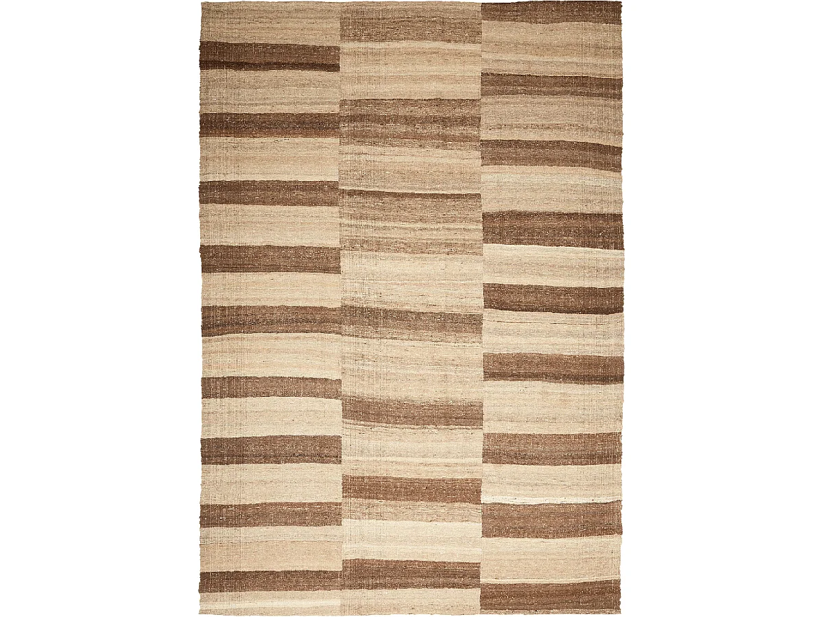 Authentique tapis d'Orient 200x300 kilim fait main en laine marron et beige ANTIK 1