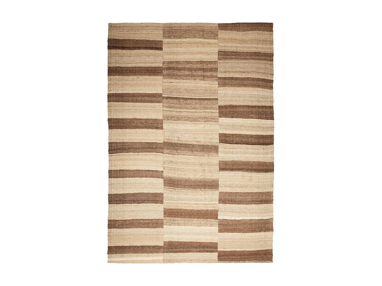 Authentique tapis d'Orient 200x300 kilim fait main en laine marron et beige ANTIK 1