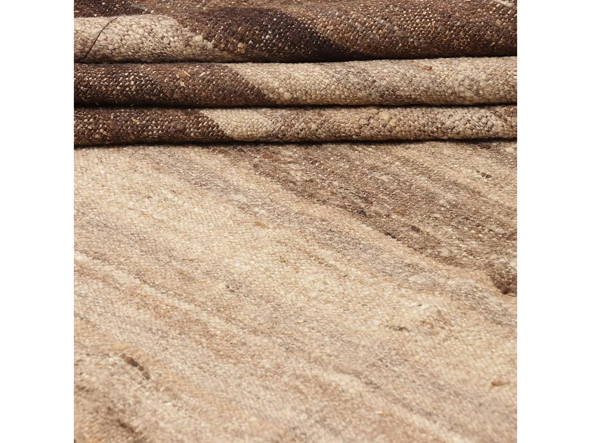 Authentique tapis d'Orient 200x300 kilim fait main en laine marron et beige ANTIK 1