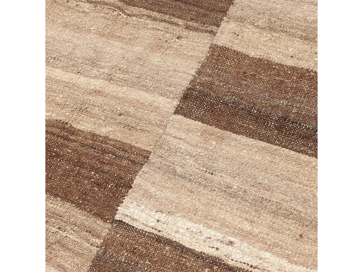 Authentique tapis d'Orient 200x300 kilim fait main en laine marron et beige ANTIK 1