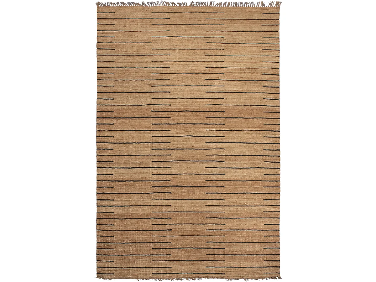 Tapis jute 160x230 fait main marron et noir TASNIM