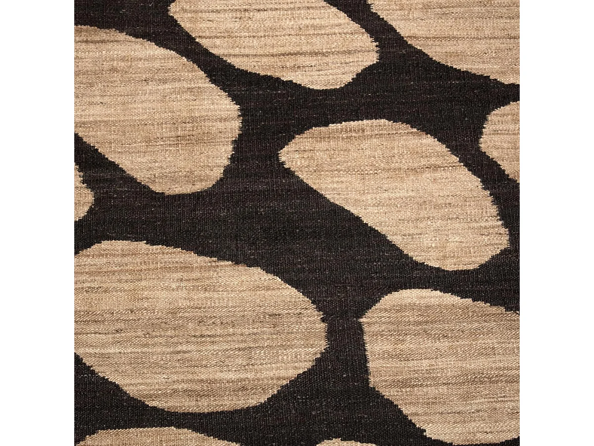 Tapis jute 160x230 fait main beige et noir DUSKIA