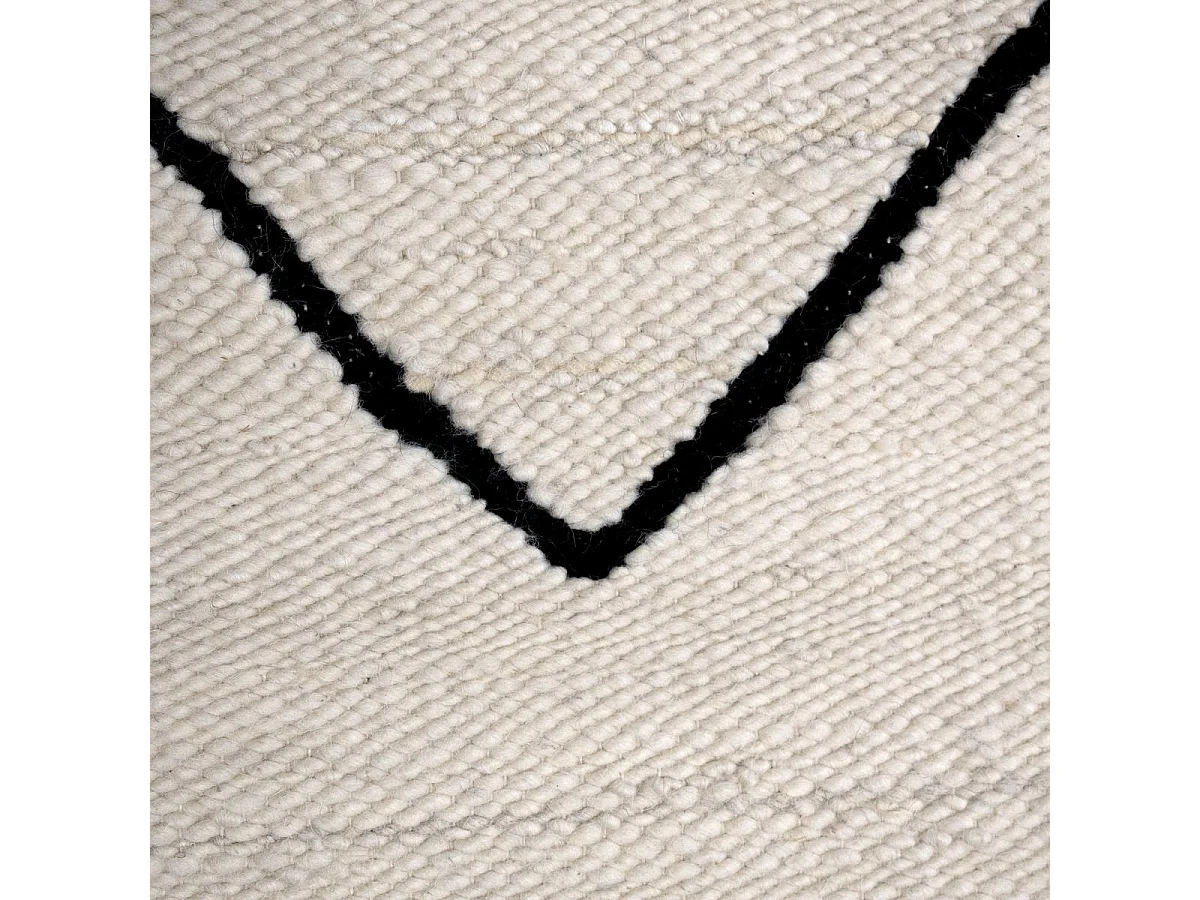 tapis open space 300x400 fait main en laine beige et noir motif berbère