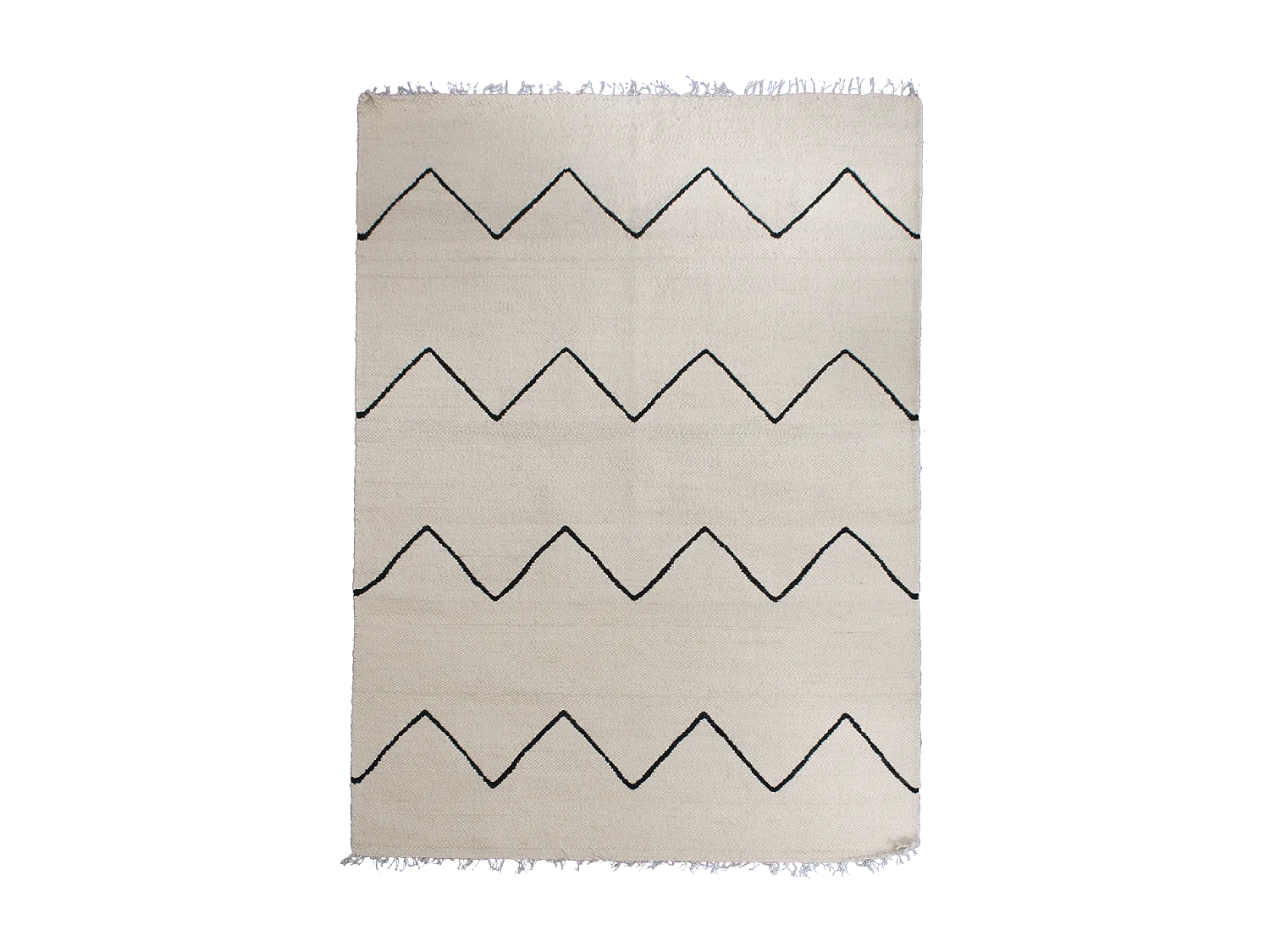 tapis open space 300x400 fait main en laine beige et noir motif berbère