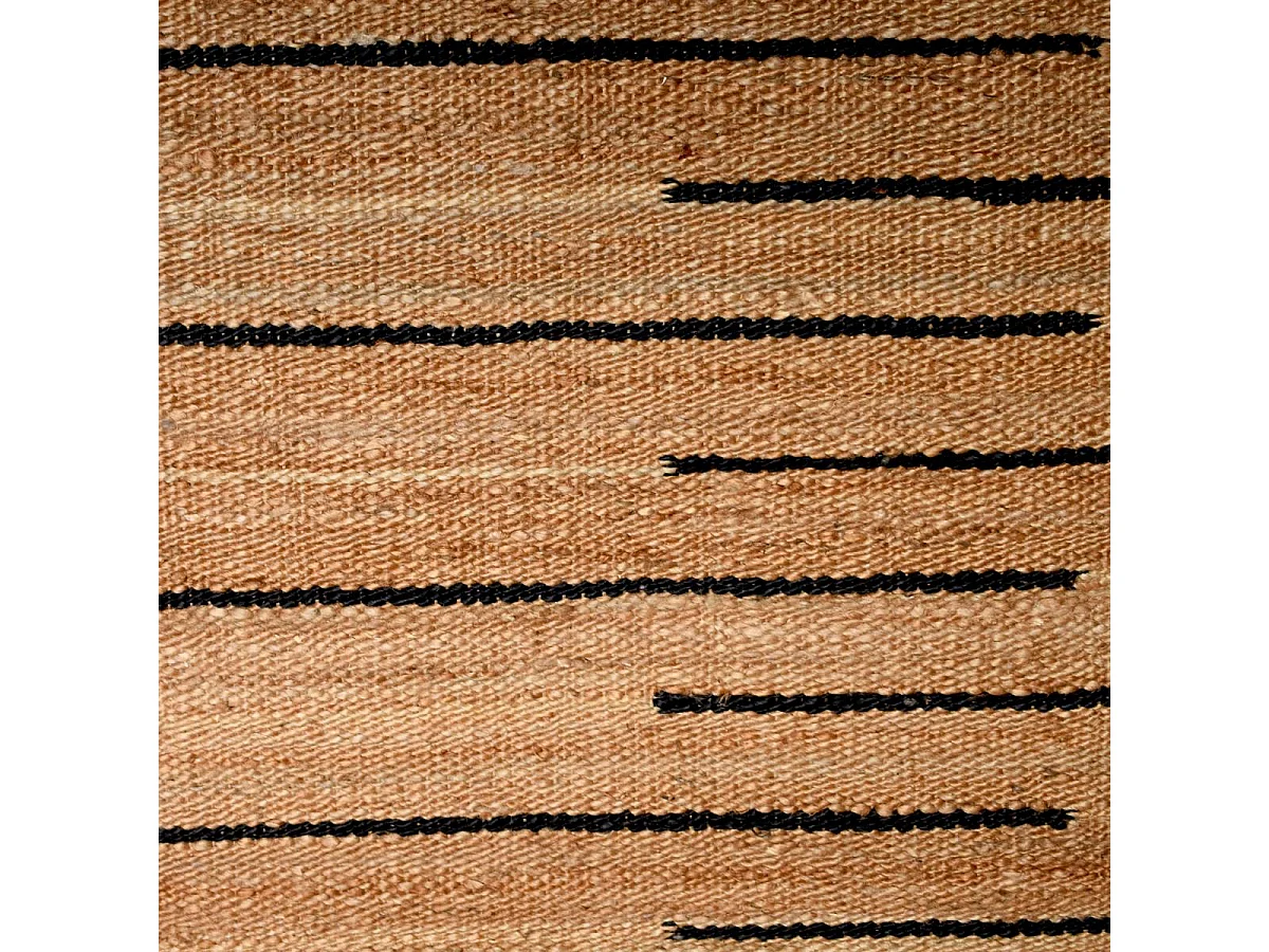 Tapis jute 120x180 fait main marron et noir TASNIM