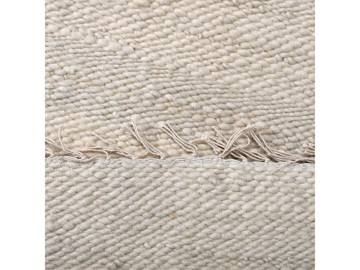 tapis salon 160x230 fait main en laine beige et noir rectangle motif berbère