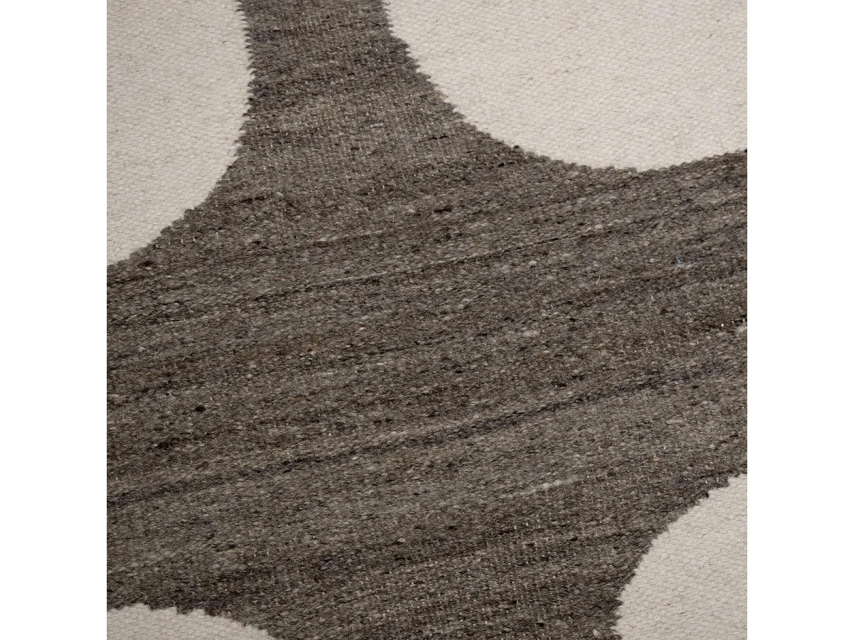 tapis grand salon 250x350 fait main en laine beige et marron rectangle motif rond