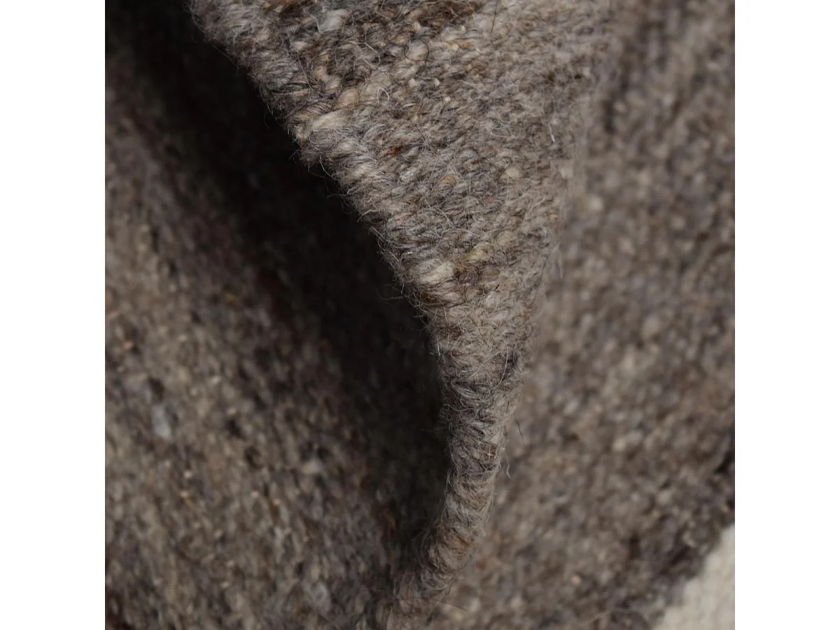 tappeto da soggiorno ampio 250x350 realizzato a mano in lana beige e marrone modello rotondo rettangolo