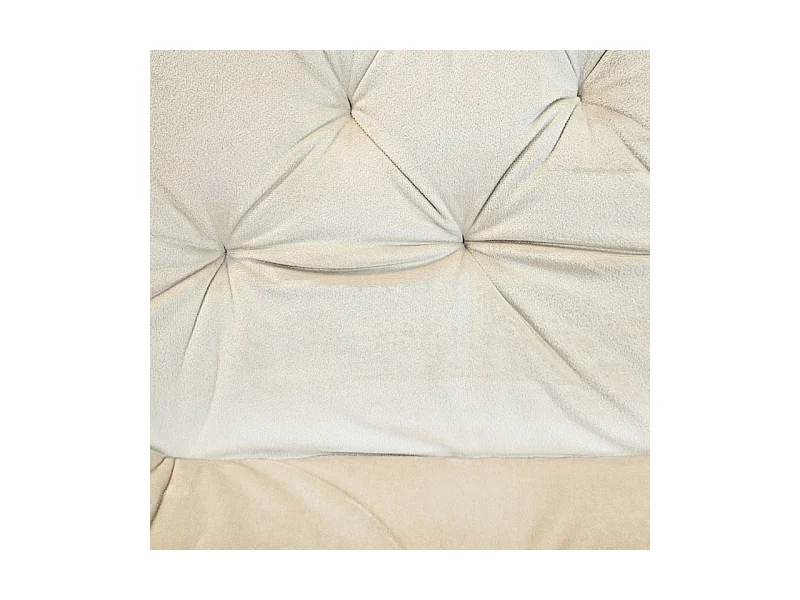 Lot de 2 chaises capitonnées velours écru et pieds métal noir - STAN