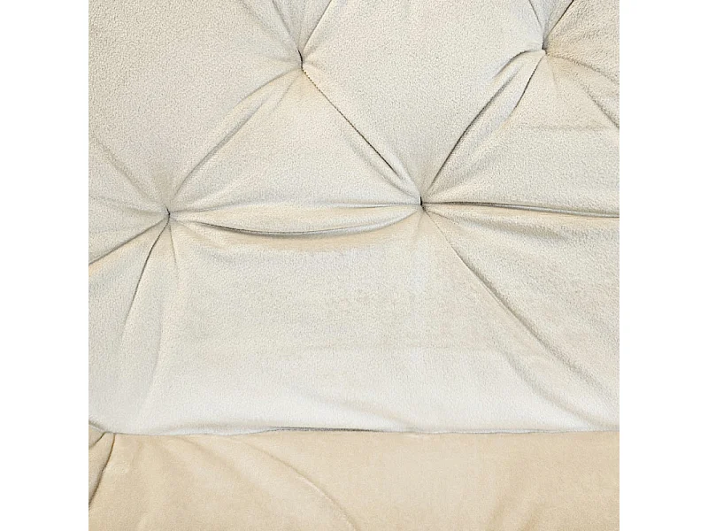 Lot de 2 chaises capitonnées velours écru et pieds métal noir - STAN