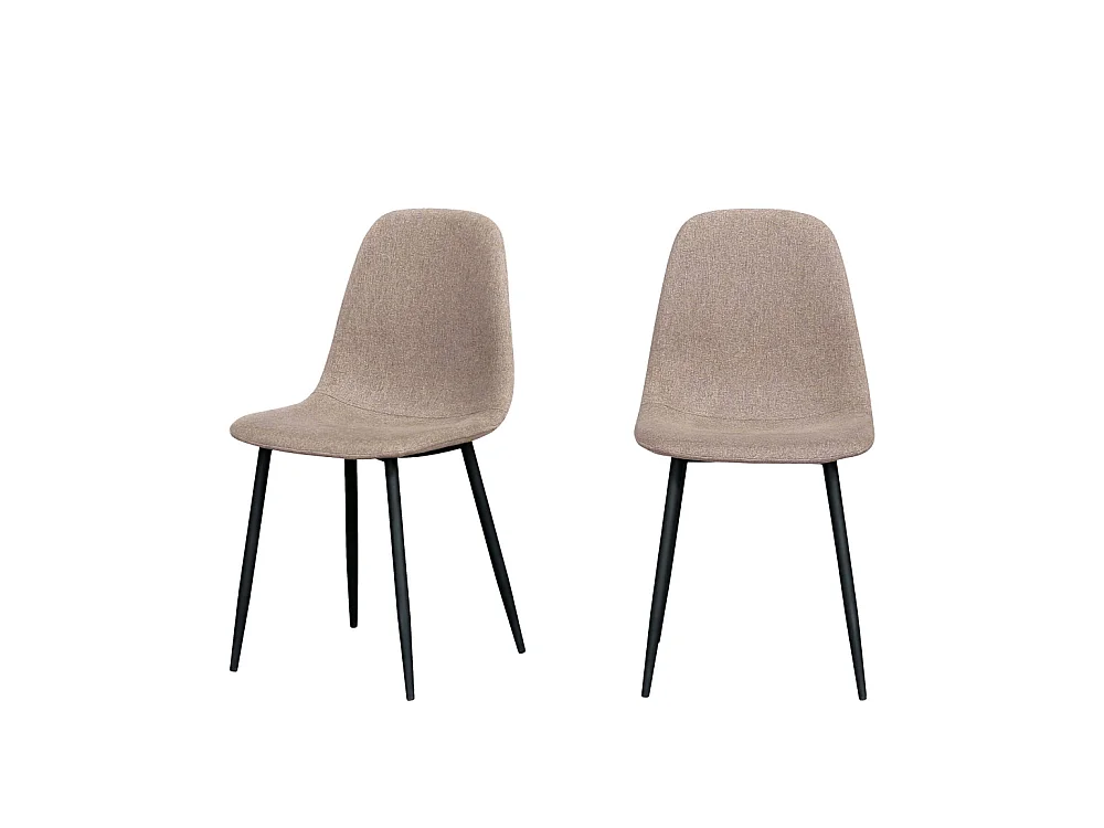 Stockholm - Lot de 2 chaises en tissu et métal - Taupe