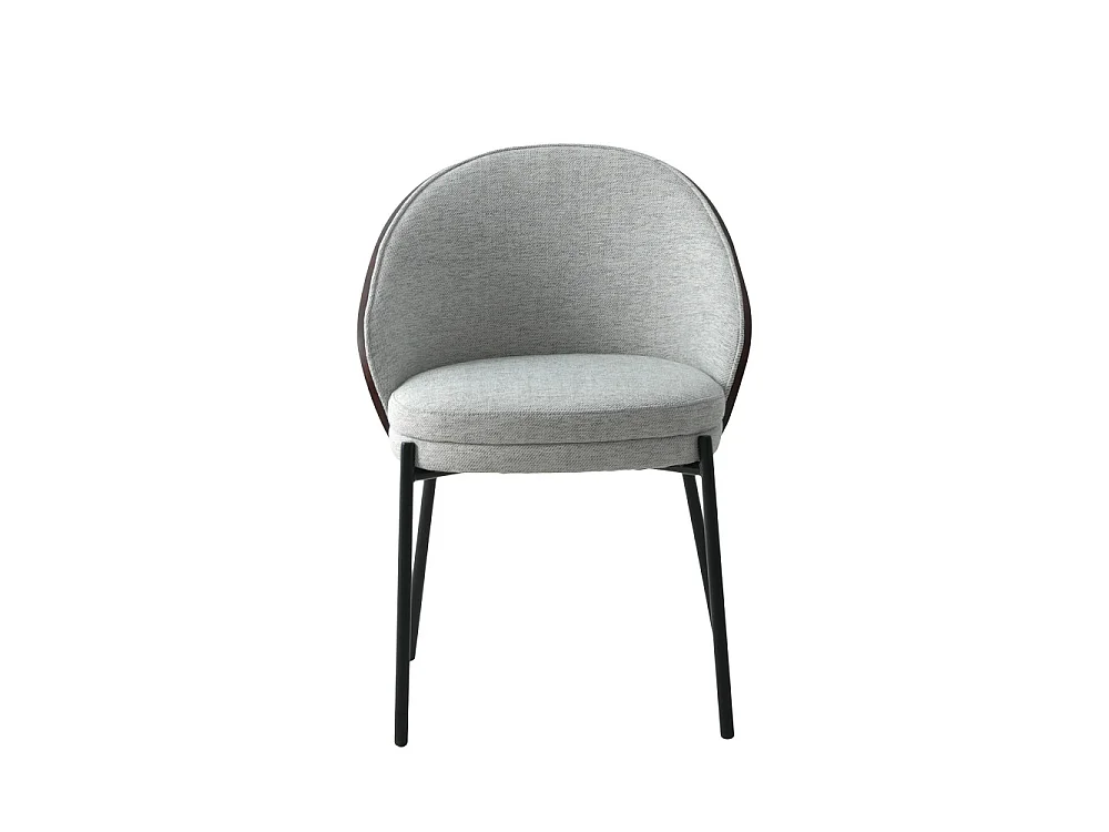 Canelas - Lot de 2 chaises en tissu et métal - Gris clair