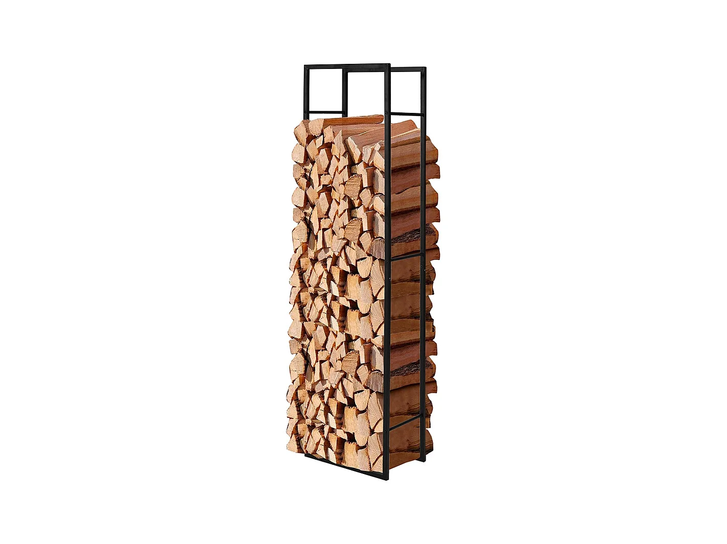 SoBuy SDA03-SCH Haardhouthouder Massief metalen logrek Antraciet brandhoutrek Grote capaciteit Logboekrek Binnen Buiten - 45 x 30 x 170 cm