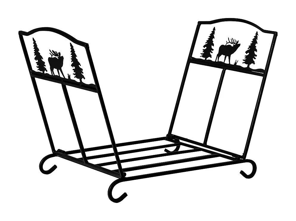 SoBuy Opvouwbare Open Haard Servant Elk Opvouwbare Hout Houder Antraciet Grote Capaciteit - L57 x D32 x H36 cm, SDA05-SCH