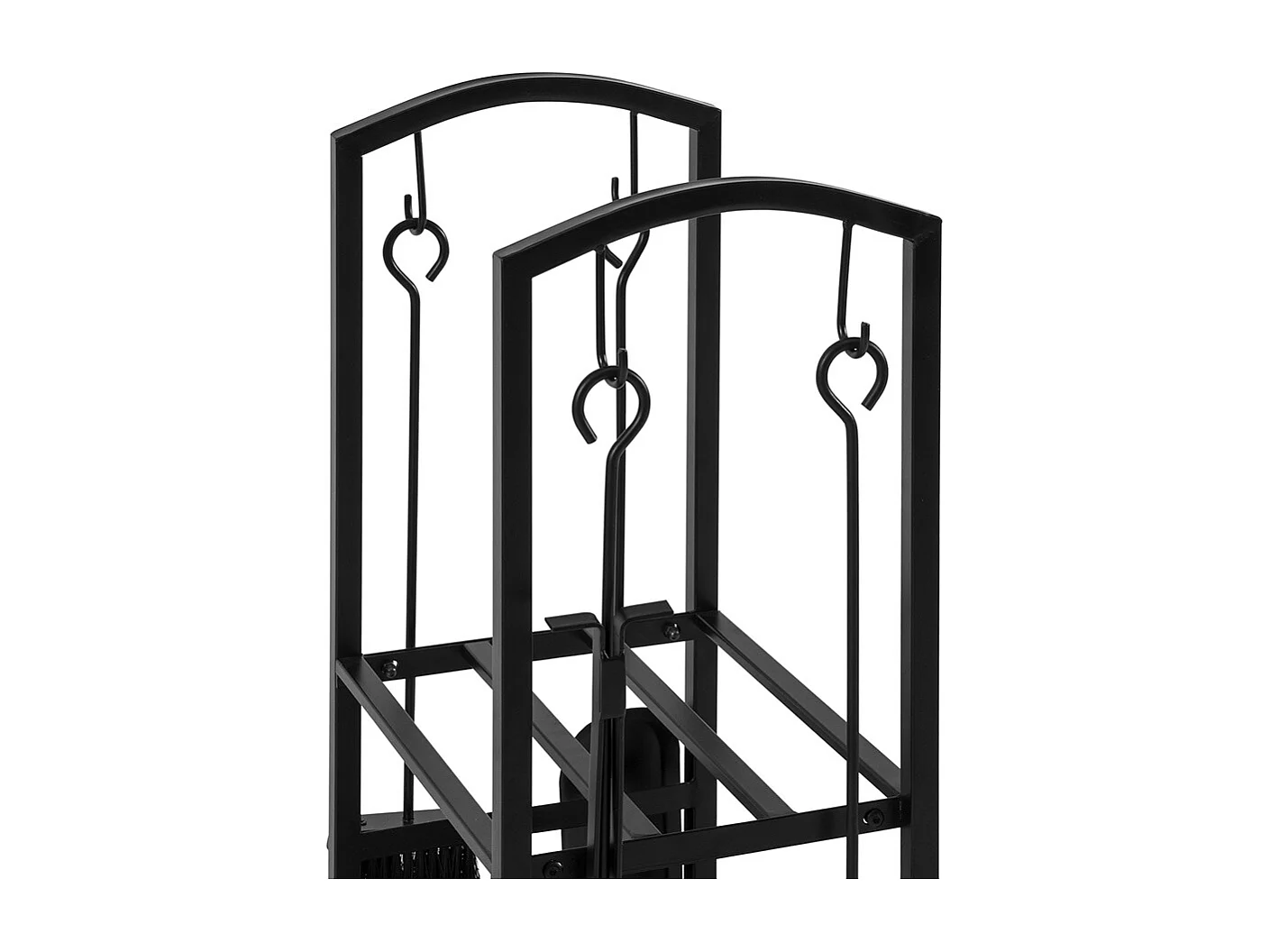 Porte Bûches Serviteur de Cheminée avec 4 Outils Ensemble d‘outils  pour Intérieur Extérieur,SoBuy SDA01-SCH