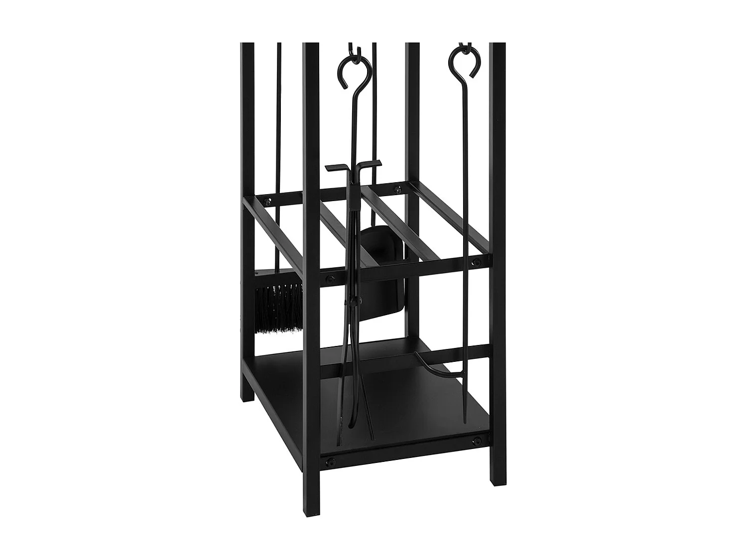 Porte Bûches Serviteur de Cheminée avec 4 Outils Ensemble d‘outils  pour Intérieur Extérieur,SoBuy SDA01-SCH