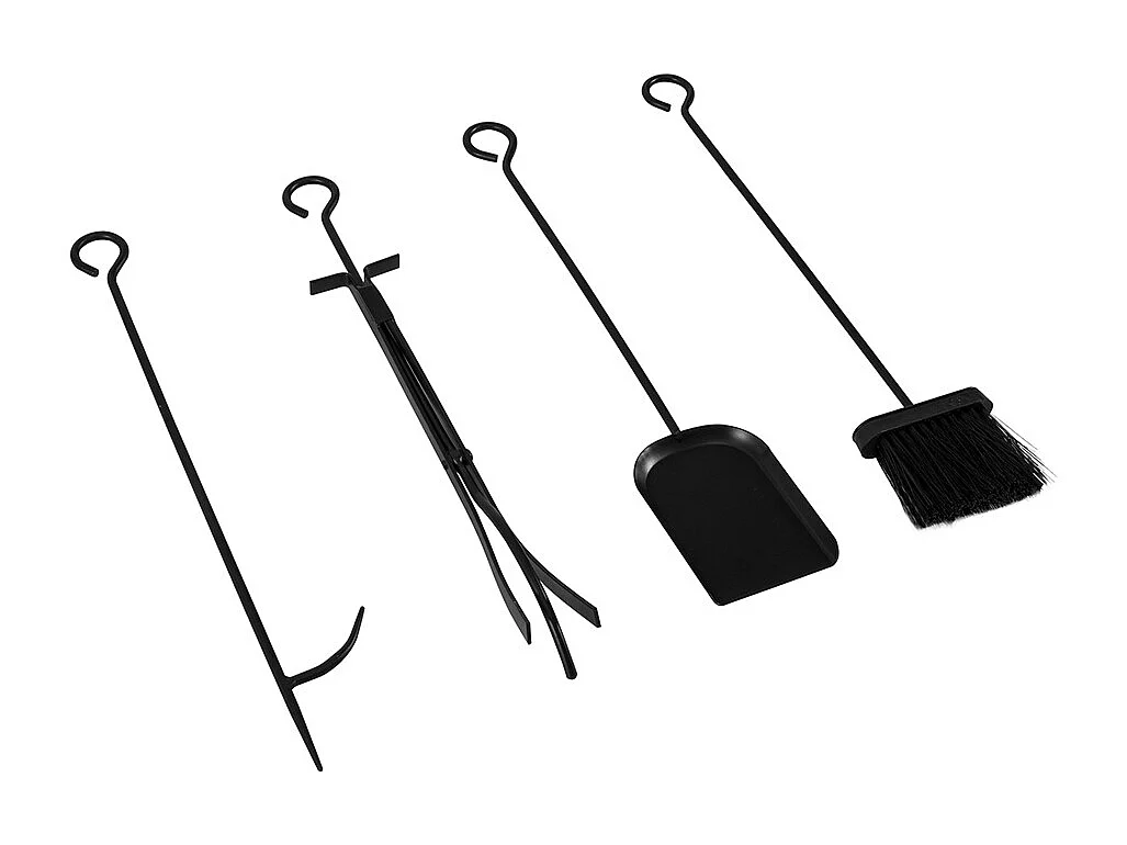 Porte Bûches Serviteur de Cheminée avec 4 Outils Ensemble d‘outils  pour Intérieur Extérieur,SoBuy SDA01-SCH