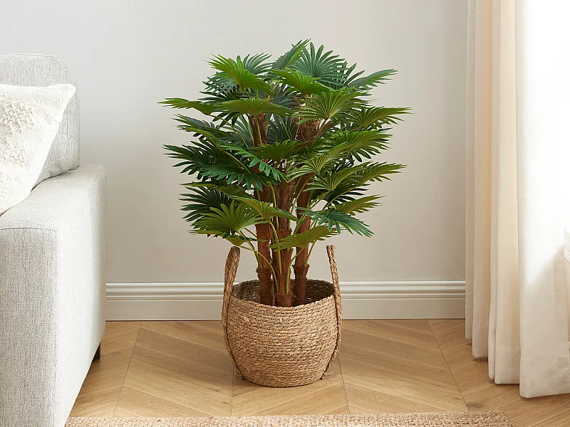Kunstpflanze Dekopalme - H. 93 cm - Grün - RHAPIS