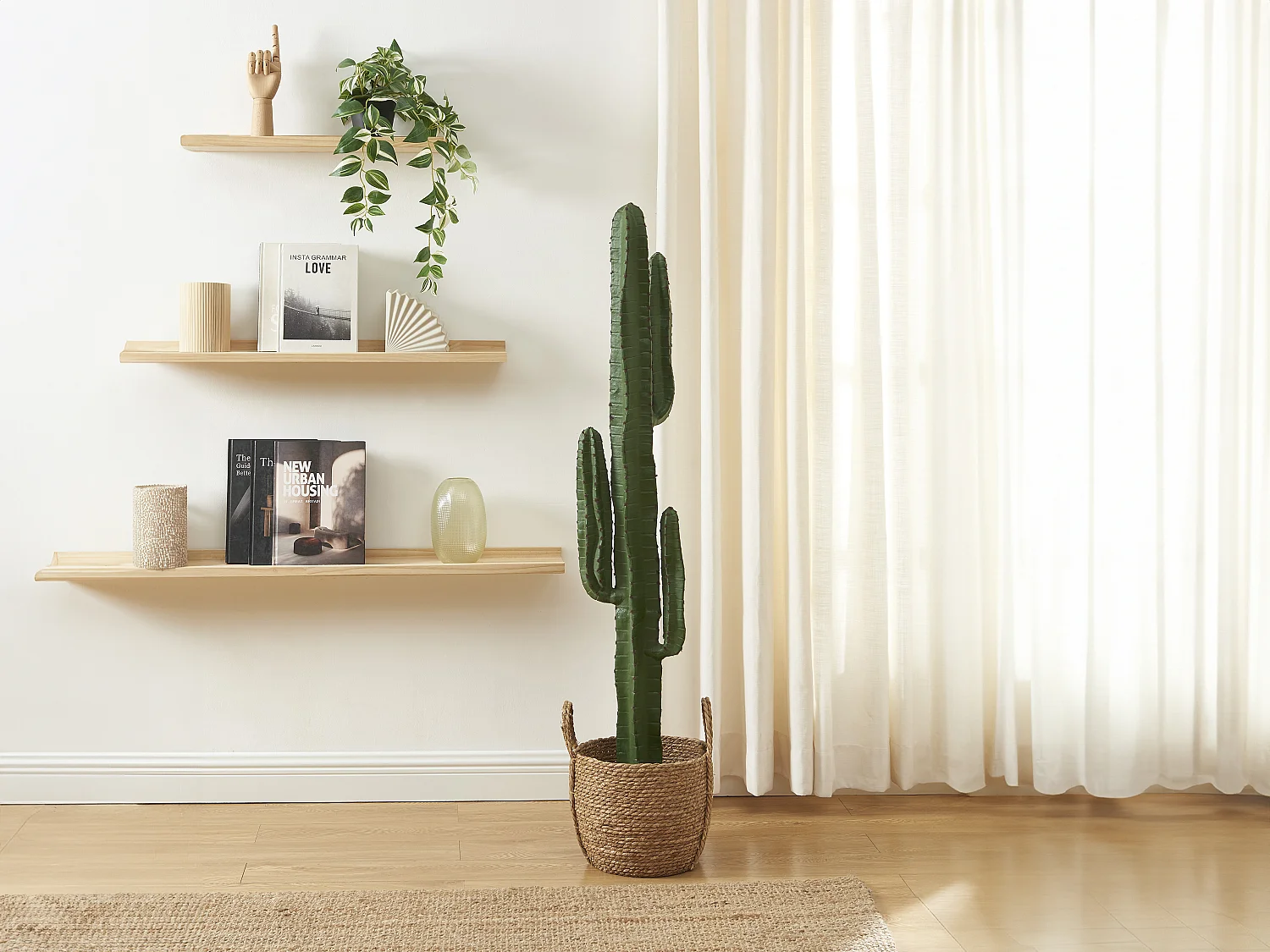 Arbre artificiel cactus - L.26  x P.20 x H.145 cm - Vert - GUADA