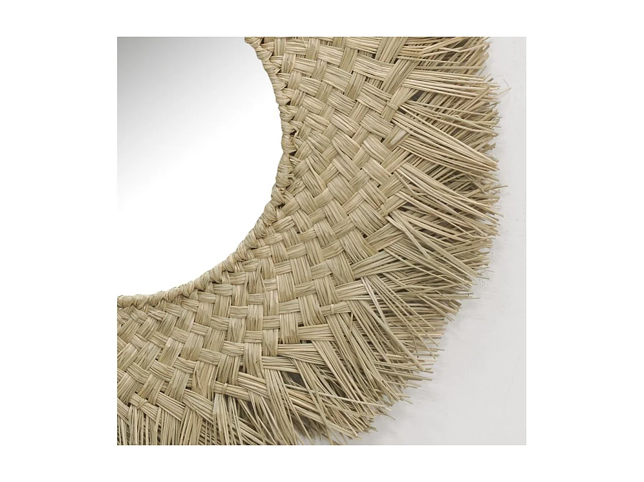 Miroir en jonc à franges
