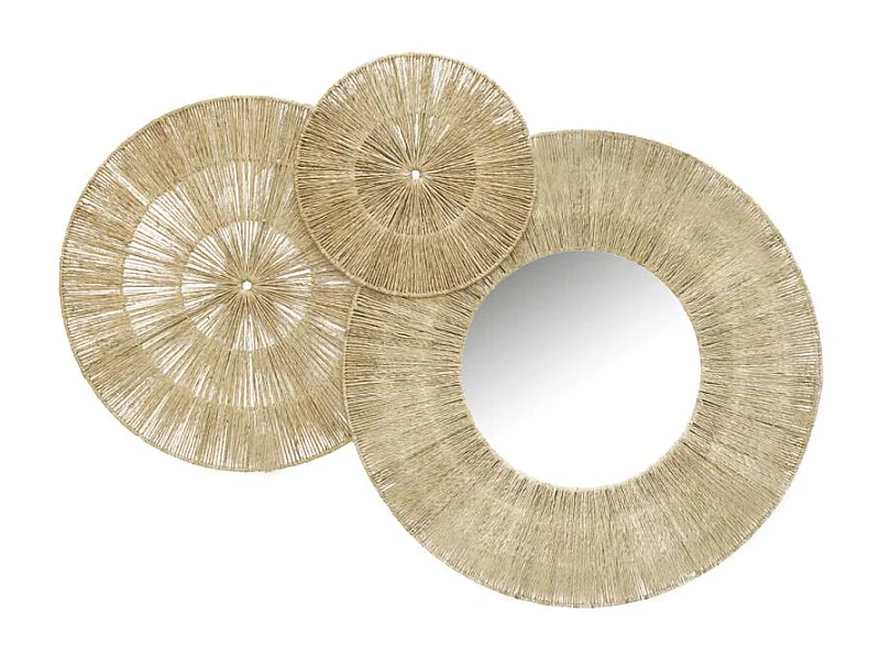 Décoration murale et miroir en jute