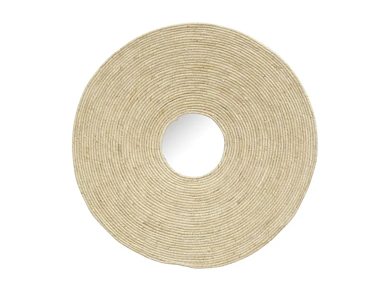 Grand miroir tressé en maïs