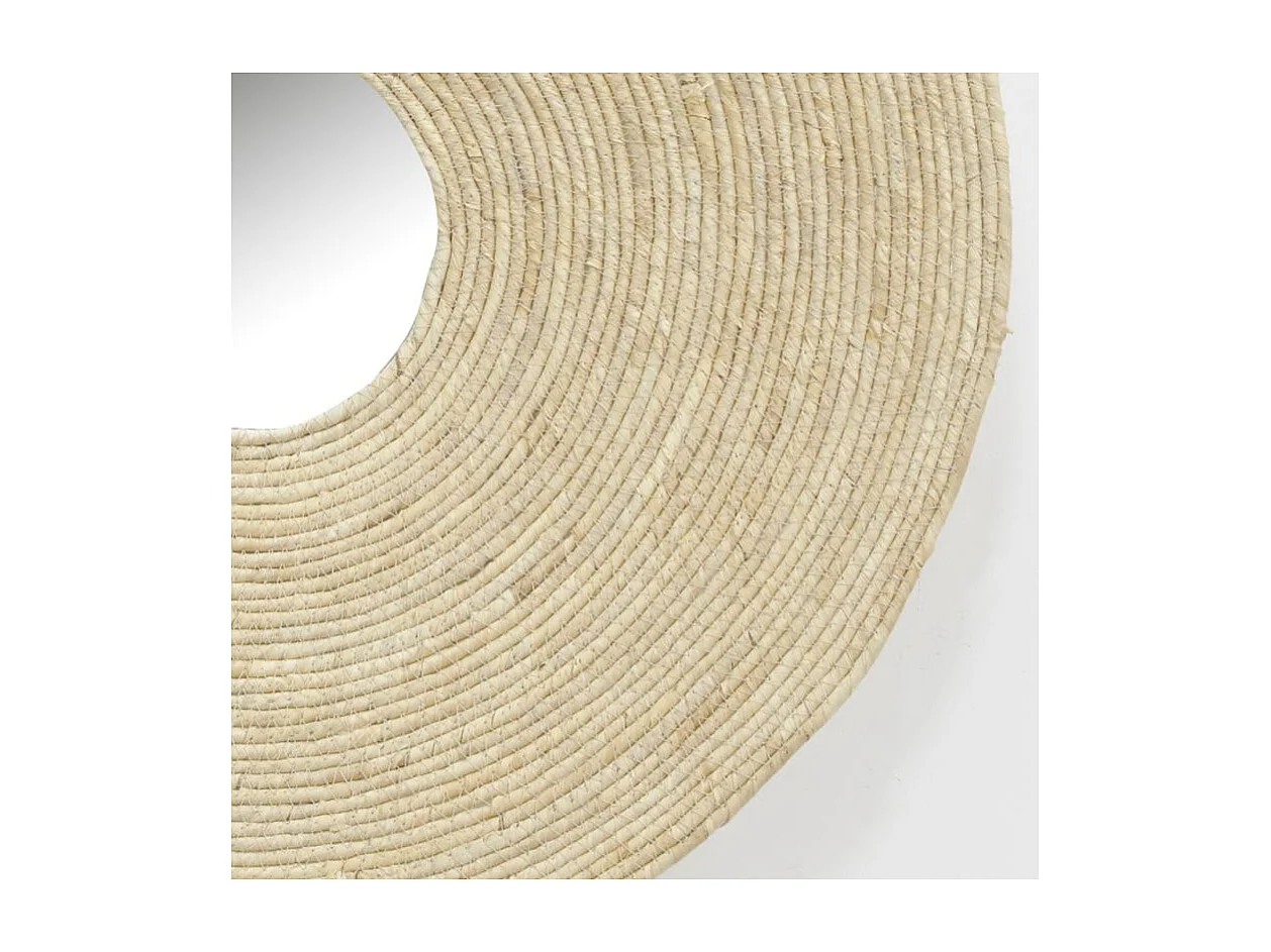 Grand miroir tressé en maïs