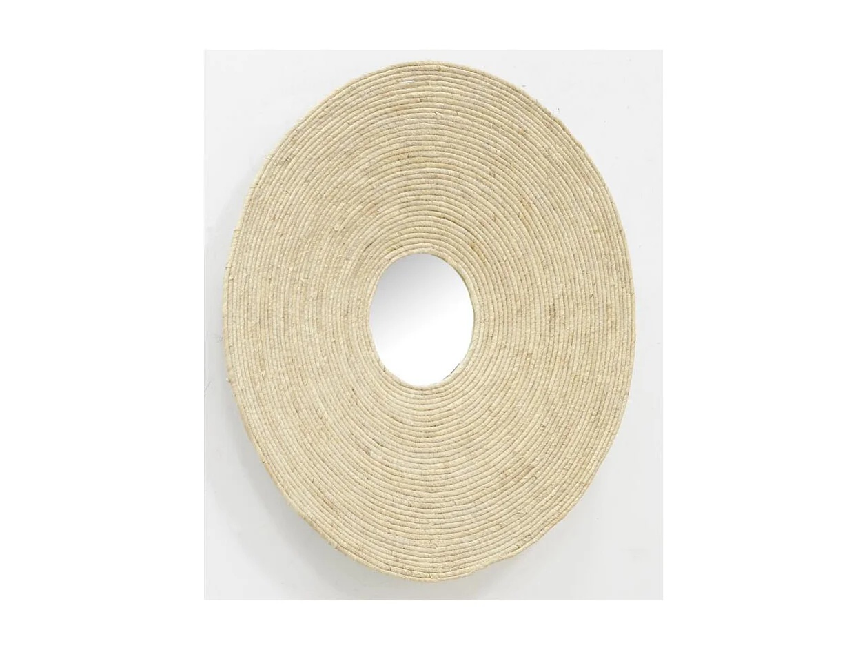 Grand miroir tressé en maïs