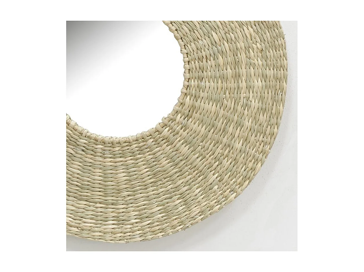 Miroir en jonc tressé