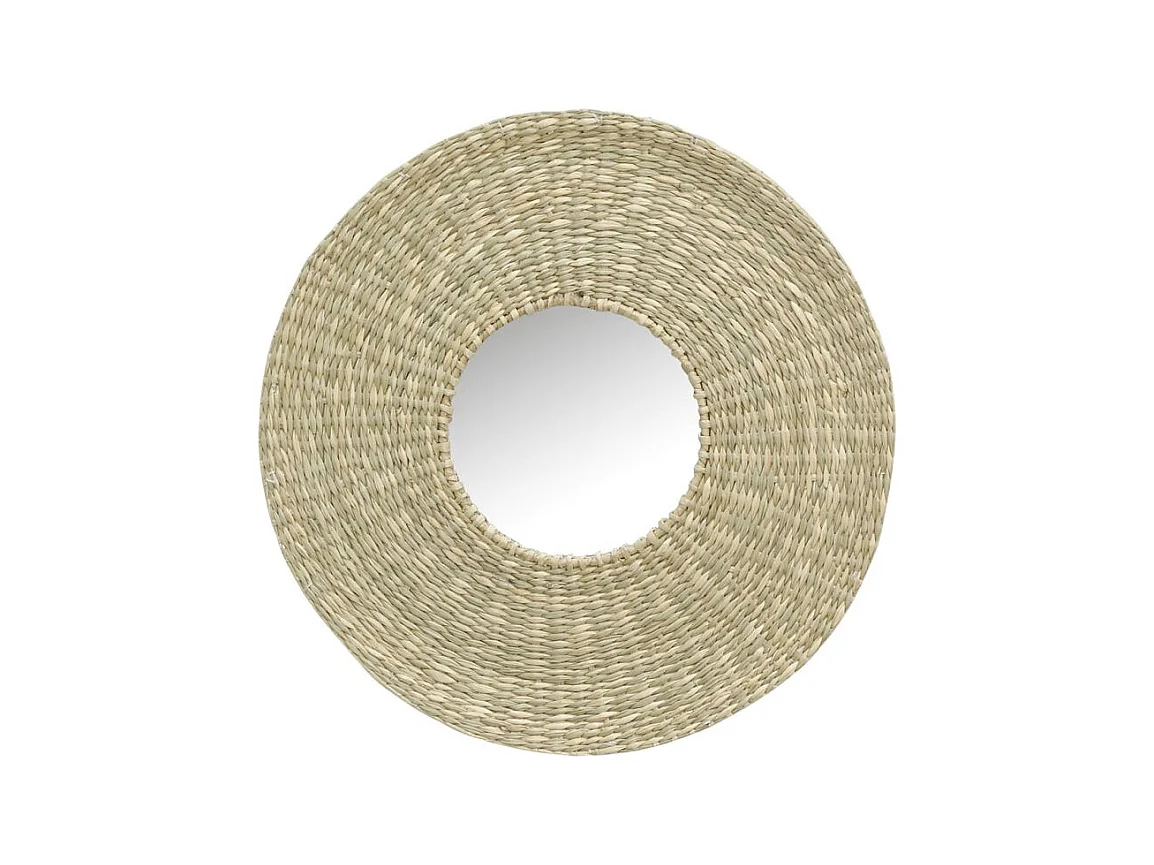 Miroir en jonc tressé
