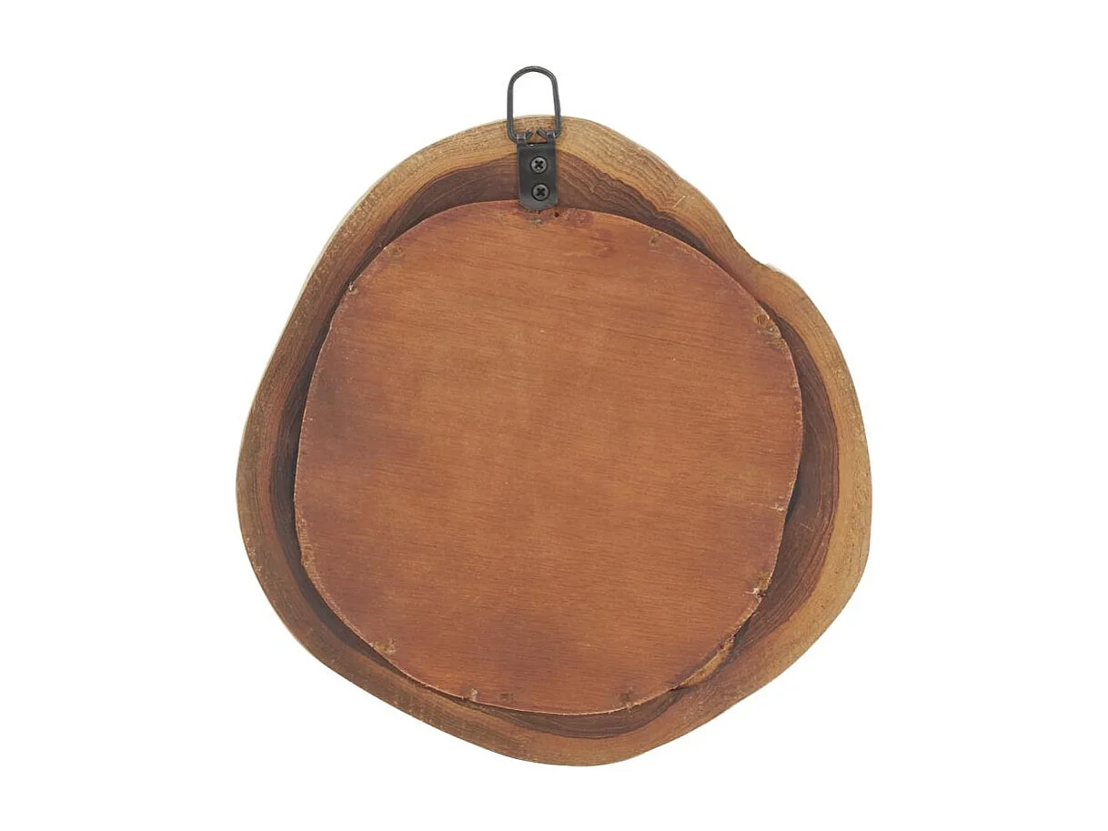 Miroir rond en teck naturel