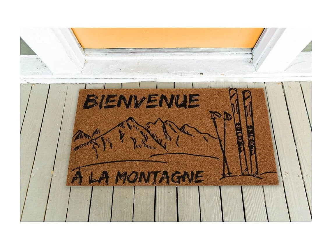 Paillasson coco intérieur extérieur 75 x 45 cm Bienvenue à la montagne