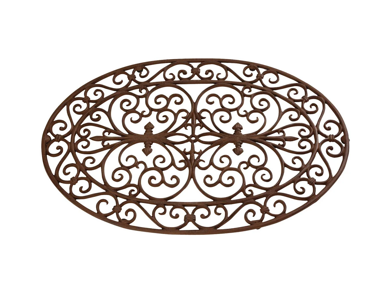 Gratte-pieds paillasson grille en fonte Ovale