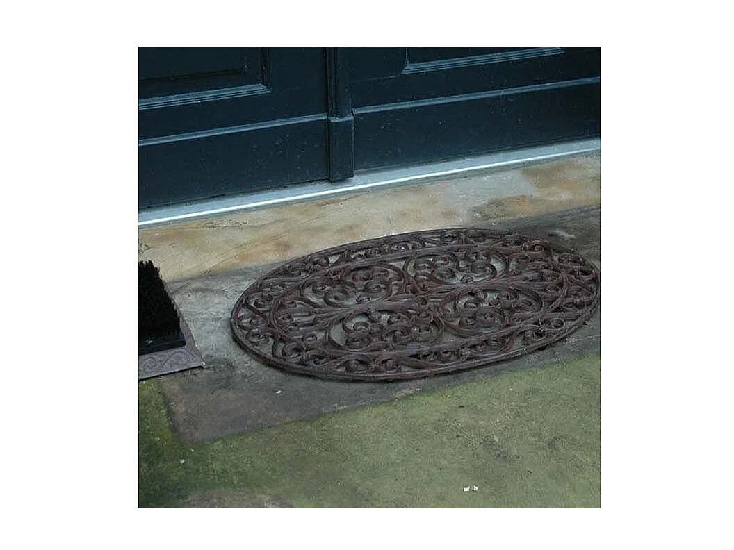 Gratte-pieds paillasson grille en fonte Ovale