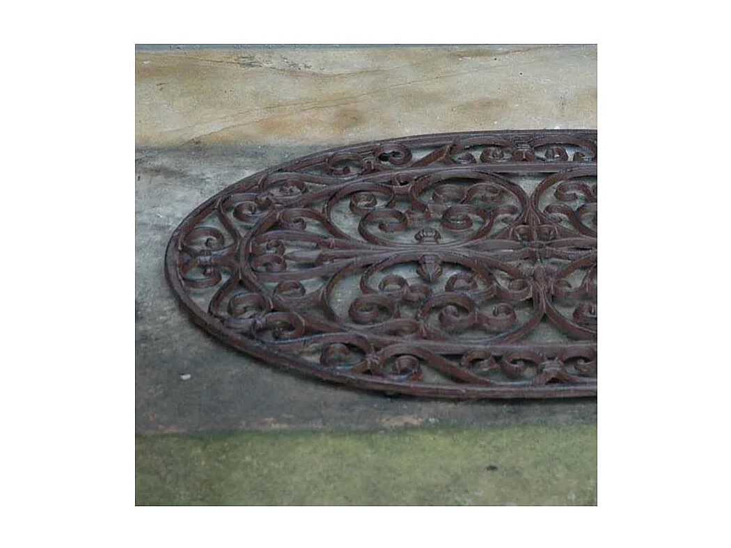 Gratte-pieds paillasson grille en fonte Ovale