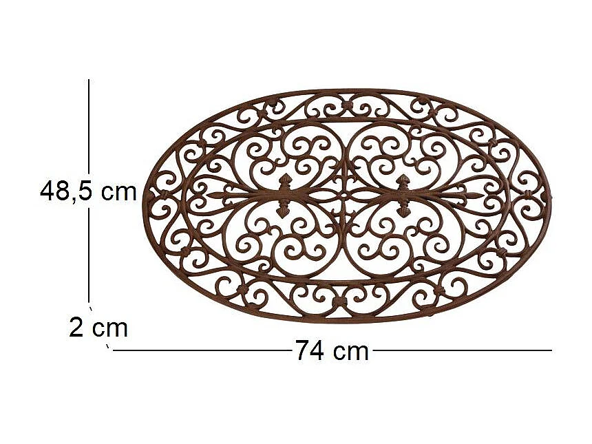 Rascador ovalado de hierro fundido 74 x 48 cm