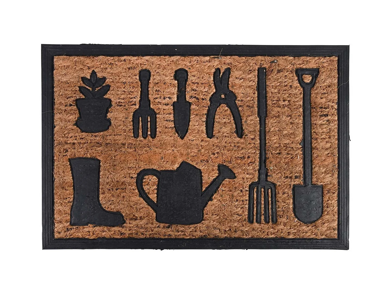Paillasson coco et caoutchouc 60 x 40 cm Outils de jardin
