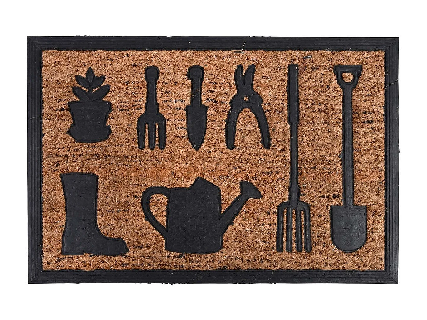 Paillasson coco et caoutchouc 60 x 40 cm Outils de jardin