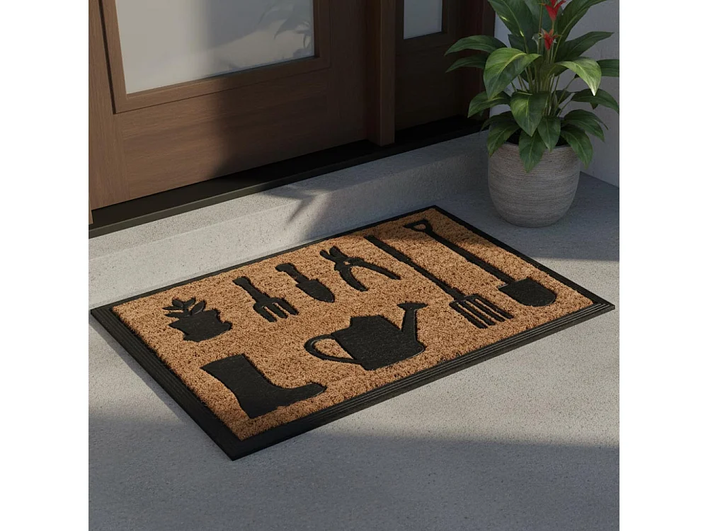 Paillasson coco et caoutchouc 60 x 40 cm Outils de jardin