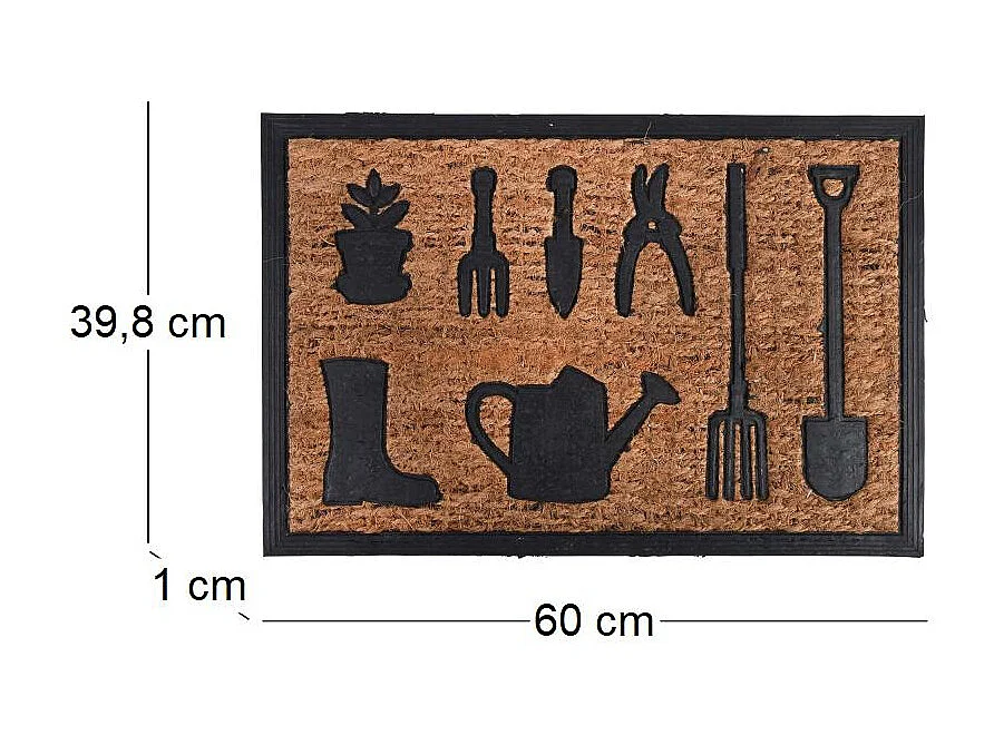 Paillasson coco et caoutchouc 60 x 40 cm Outils de jardin