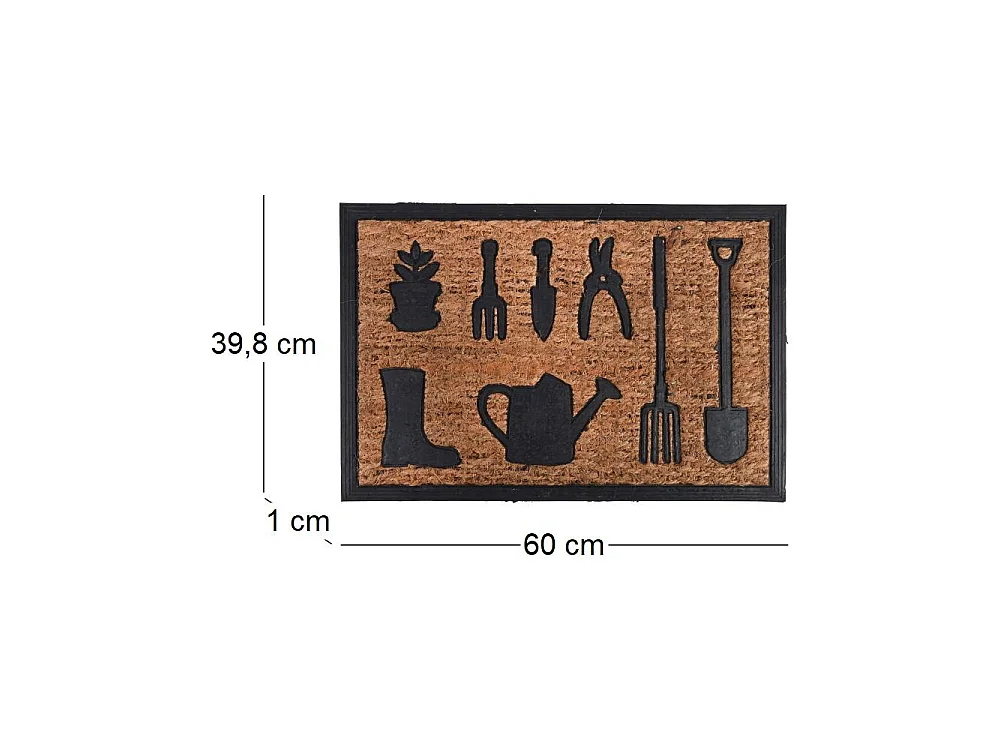 Tappeto in cocco e gomma 60 x 40 cm Attrezzi da giardino