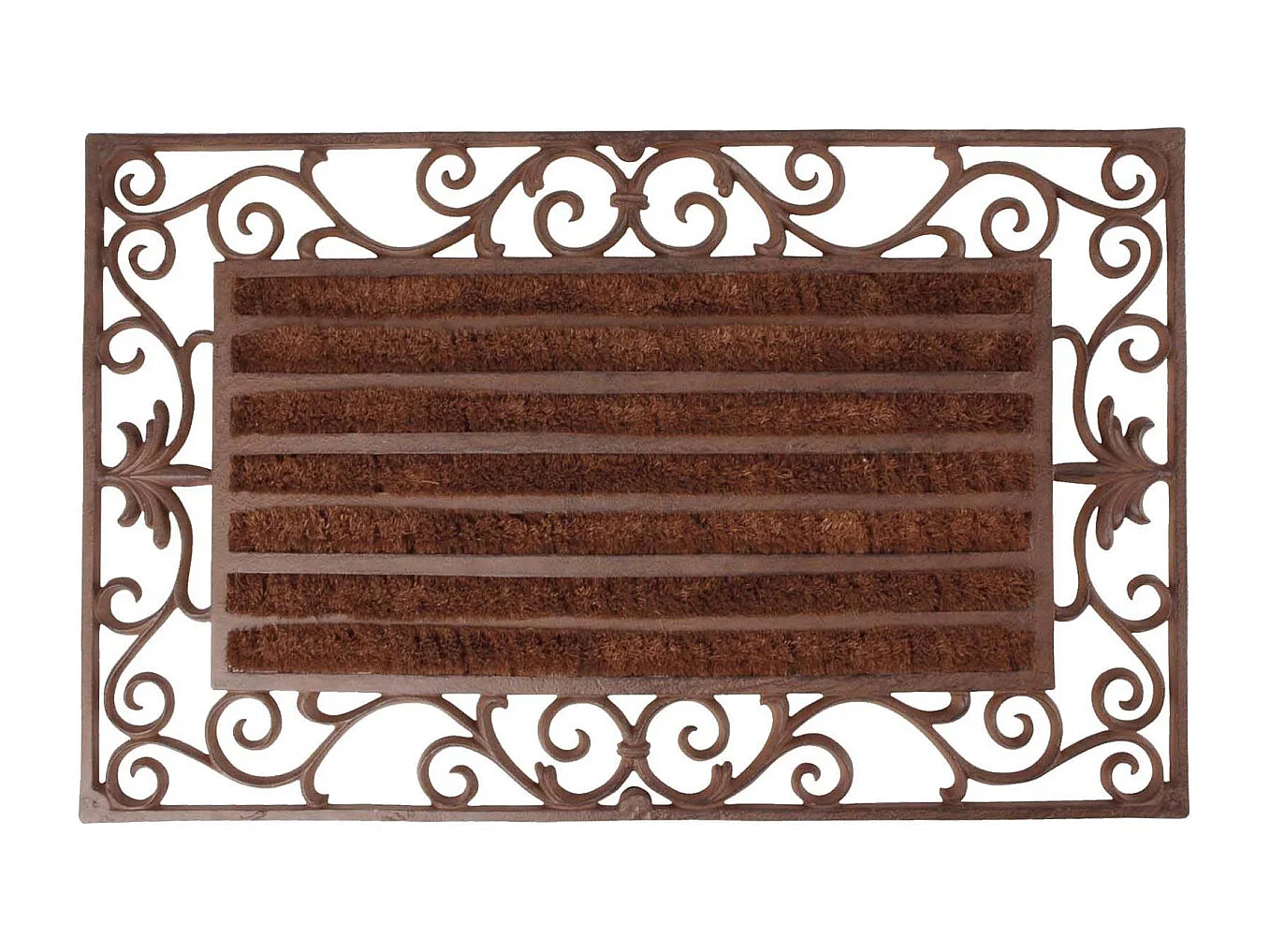 Paillasson en fonte et rouleau coco