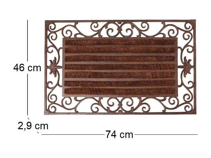 Paillasson en fonte et rouleau coco
